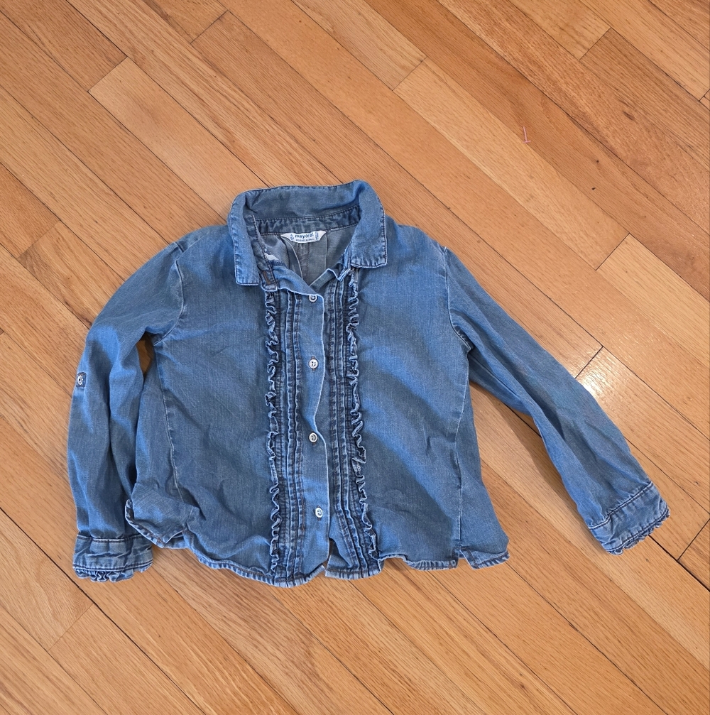 Mayoral Girls Button Down Long Sleeve
